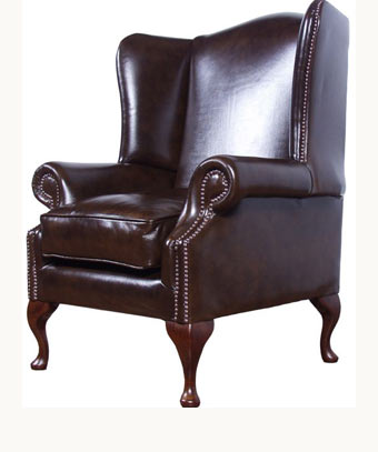 Faux Leather High Back Dining Chair - Chocolate / Brown