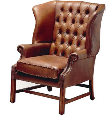 Leather Chairs on Armchair   Traditional Somerset Leather Archchairs By Wing Chairs Com